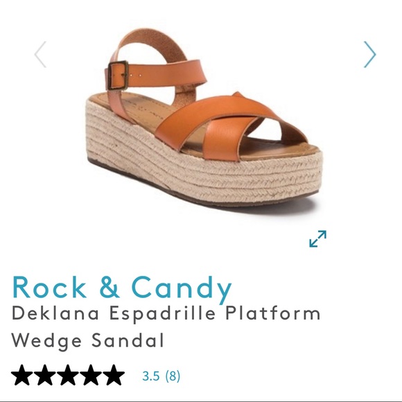 rock & candy deklana espadrille platform wedge sandal